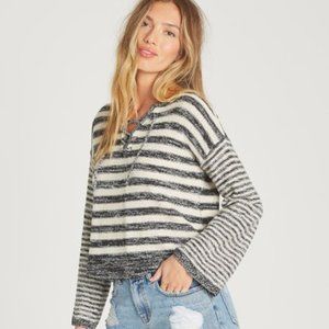 Billabong Black Stripe Tidal Vibes Lace-up Sweatshirt